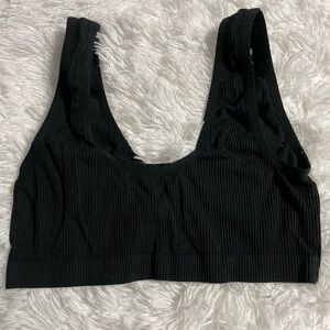 Cute black crop top/sports bra!